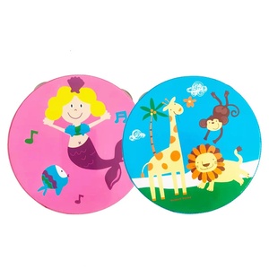 Tamborín de Madera de 6 Pulgadas con Diseño de Dibujos Animados, Instrumento de Percusión Orff, Juguete Musical para la Mano, Venta al Por Mayor, Trae Alegría - Product Image 1