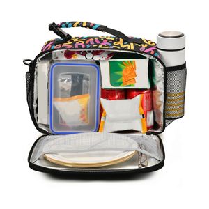 Low Moq Graffiti Print Waterproof <b>Insulated</b> Thermal Bento Cooler Bag Nylon Food-Safe Children Cartoon Kids <b>Lunch</b> Bag - Product Image 6