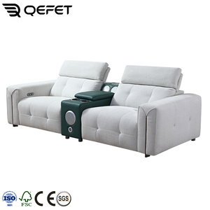Sofá Seccional Reclinable Eléctrico de Piel de <span class=keywords><strong>2</strong></span> Plazas para Cine en Casa con Consola y Altavoz Bluetooth - Product Image 2