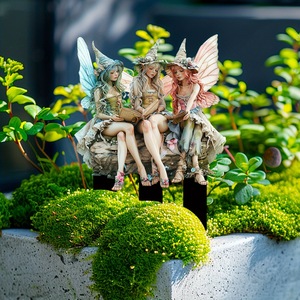 Trillizos mágicos, arte acrílico para jardín, atrapasoles, soporte para plantas en maceta, diseño Vertical, artesanías de resina para jardín de hadas para aniversarios - Product Image 3