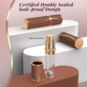 Botella atomizadora de Perfume de cuero a prueba de fugas de 10ml para viajes de negocios organizador de monedero seguro de avión recargable - Product Image 3