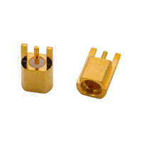 Conector RF MMCX-KE Hembra de Montaje Lateral en Ángulo Recto para PCB, Tipo de Soldadura de Montaje en Superficie, 0-6GHz para Módulo Inalámbrico