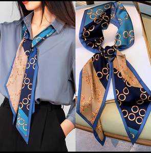 Pour <span class=keywords><strong>Amazon</strong></span> Bestseller Cravate d'été <span class=keywords><strong>en</strong></span> polyester à la mode et élégante pour femmes avec motif Argyle élégant et Lett imprimé - Product Image 3