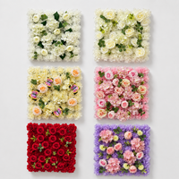 Panel Dinding Bunga Artificial 50x50cm Grosir Pabrik, Dekorasi Latar Belakang Pernikahan, Pemasok Latar Belakang Bunga Mawar Hydrangea