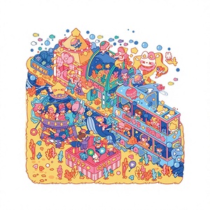Pour autocollants de carnet de notes en papier couché, personnalisés, faits main, à thème 'Ville au parfum de lait' et scène 3D, avec impression numérique et gaufrage - Product Image 4