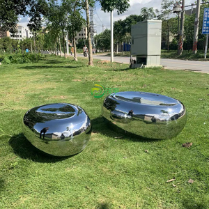 OEM ODM Outdoor <strong>Garden</strong> Lake Decoration Polished Stainless Steel Pebble Sculpture Landscape Metal Crafts Art <strong>Statue</strong> - Product Image 3