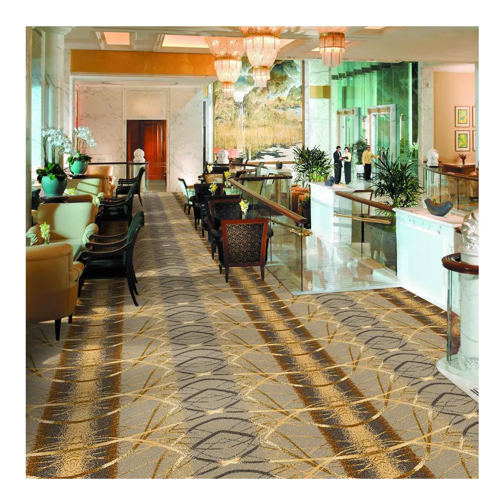 Materiale di Nylon cina axt6 moquette stile di lusso pavimentazione stampa Design personalizzato tappeto dell'hotel in vendita