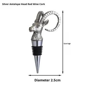 Hertenkop rode wijnstopper met verzegelde versheid, dieren (draak, yak, eekhoorn, uil, leeuw, wolf, luipaard, giraf) wijnflesstopper - Product Image 5