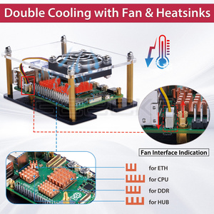 Ventilateur pour boîtier en acrylique GeeekPi Raspberry Pi 5 avec dissipateurs thermiques G609 - Product Image 5