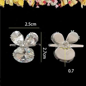 Vente en gros de boucles de chaussures en cuir amovibles personnalisées avec strass boucles en cristal épingles ornements de décoration pour chaussure - Product Image 5