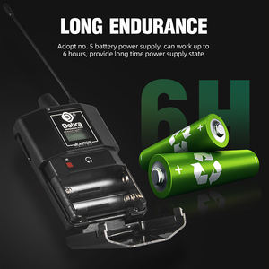 Système de monitoring intra-auriculaire sans fil portable 18 canaux ER-102 avec connecteur XLR métallique <span class=keywords><strong>pour</strong></span> enregistrement en studio, performances sur scène et musiciens - Product Image 6