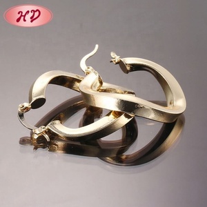 เครื่องประดับจอยเอเรีย บิซูเตรียส ทองเคลือบ 18K ดีไซน์ใหม่ปี 2019 เครื่องประดับแฟชั่นสำหรับผู้หญิง ต่างหูห่วงชุบทองลายไม้ไผ่สำหรับผู้หญิง - Product Image 5