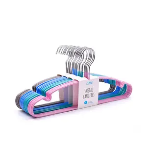 Macarons Colorful PVC Coated Metal Clothes Hanger