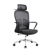 Chaise de bureau ergonomique moderne à dossier haut en maille, réglable et pivotante avec soutien lombaire, prix usine, personnalisable