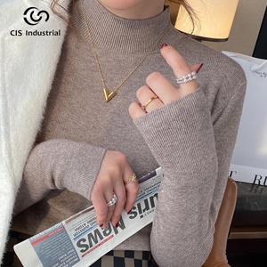 Pulls personnalisés <span class=keywords><strong>Pull</strong></span> à <span class=keywords><strong>col</strong></span> <span class=keywords><strong>roulé</strong></span> en cachemire <span class=keywords><strong>Pull</strong></span> épais élégant et décontracté de haute qualité <span class=keywords><strong>Pull</strong></span> mince <span class=keywords><strong>Pull</strong></span> en tricot côtelé pour femmes - Product Image 4