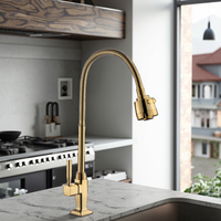 Robinet d'évier de cuisine classique moderne à une poignée en alliage de zinc monté sur le pont avec installation à un seul trou pour la maison, l'appartement et l'hôtel