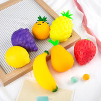 Jouet anti-stress en PU souple à récupération lente, ensemble de fruits simulés, pomme à presser, pendentif porte-clés pour tous les âges, garçons et filles, vente en gros