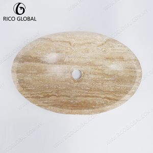 Vasque ovale en marbre naturel pour salle de bain, lavabo en pierre, décoration moderne pour hôtel et toilettes - Product Image 5