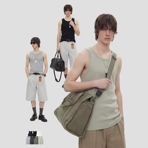 Oversized heren heavy cotton workout gym tanktop mouwloos afgeknipt muscle <span class=keywords><strong>shirt</strong></span> gewassen <span class=keywords><strong>T</strong></span>-shirts custom logo loose fit shirts - Product Image 3