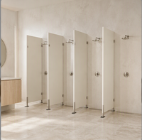 Panneaux de séparation de salle de bain en acier inoxydable 304 HPL commercial, cabines de douche polies et étanches pour hôtels, appartements, style moderne