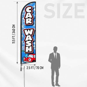 2.5*11.5 FT Car Wash High Quality Custom Feather <b>Flags</b> Beach <b>Flag</b> for Beach Party and Advertising Promotions - Product Image 3