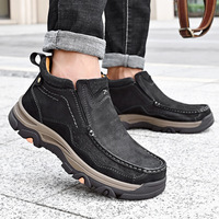 Sepatu Bot Kulit Asli Pria Musim Gugur Musim Dingin Sepatu Kasual Ukuran Besar Fashion Pria Sepatu Bot Kulit Sapi Asli Pria