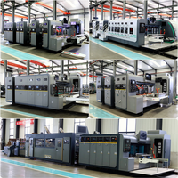 Machine d'emballage pour boîtes en carton à grande vitesse, 1 à 5 couleurs, avec imprimante flexographique, rainureuse et découpeuse