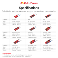 Daly BMS 18650 litio EV batería circuito protección PCB PCBA placa PCM para paquete de batería 10S 24V 80A 100A 150A LTO BMS