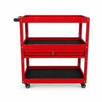 Chariot à outils mobile en métal à 3 étagères, avec tiroir verrouillable, tapis antidérapants, roues pivotantes, organisateur de bar moderne pour la maison