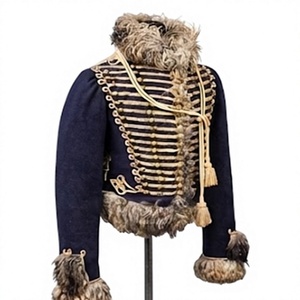 Men's Hussar Jacket <b>Woolen</b> Uniform Jacket Fur Trim Gold Braid Regular Fit for Reenactment Costume - Product Image 3