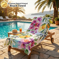 OEM Beach Towel Premium Cotton Custom Pattern Digital Reactive Printing 35x70 Luxury Villa Beach Towel Custom Packaging