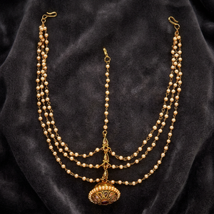 Ethnic Indian Copper Bore Damini <b>Ruby</b> Imitation Pearl <b>Necklace</b> for Engagement Weddings Anniversaries & Gifts 14925 - Product Image 3