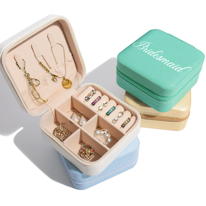 PU Leather Travel Jewelry Box with Bridesmaid, Bridesmaid Gifts Birthday Gifts for Girls and Women