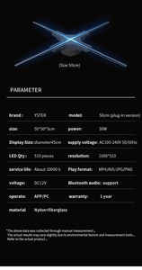 50cm Wifi kết nối 3D Hologram Fan chất lượng cao 3D Holographic hiển thị quảng cáo Máy LED fan 3D Hologram hiển thị - Product Image 4