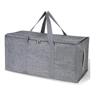 Extra Large Storage Tote with Zippers and Carrying Handles Heavy Duty Oxford Fabric Moving Bags for Laundry Space