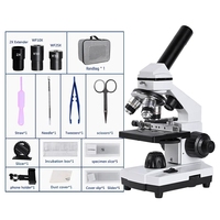 SCIEDU Zoom 2000x Student Monocular Slide Microscope Biological Laboratory Education Children's LED Student Compound Microscope