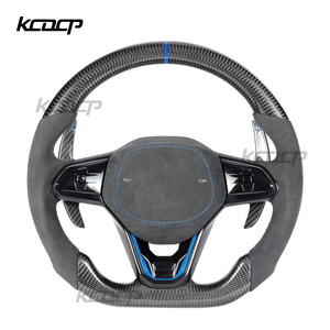 Volant de direction en carbone LED pour Volkswagen <span class=keywords><strong>Golf8</strong></span> MK8 Passat Touareg Tiguan Polo GTD GTS GTE <span class=keywords><strong>R</strong></span>-<span class=keywords><strong>Line</strong></span> CC Jetta Volant de voiture - Product Image 1