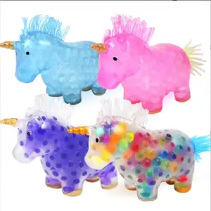 מצחיק חושי לקשקש TPR unicorn רטוב צעצוע לסחוט מים כדור לילדים צעצועי מים חרוז כדור