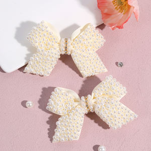 กิ๊บติดผมไข่มุกทำมือ2ชิ้นกิ๊บติดโบว์เครื่องประดับผมสำหรับเด็กผู้หญิง - Product Image 5