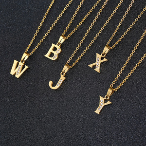 Collar con Letra Pequeña <span class=keywords><strong>de</strong></span> Estilo Coreano, 26 Letras del Alfabeto, Colgante <span class=keywords><strong>de</strong></span> la Suerte, Cadena <span class=keywords><strong>para</strong></span> Clavícula, <span class=keywords><strong>para</strong></span> Estudiantes, Parejas, Mejores Amigos - Product Image 1