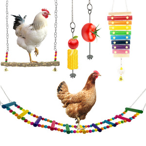 Kingtale Pet Pollo Juguete Loro Pájaro Juguete Forrajeo Juego Escalera Columpio Vegetales Y Frutas Tenedor Combinación Juego de 5 piezas - Product Image 5