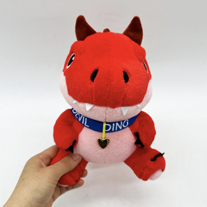 Peluche Personalizzato di Drago Diavolo Rosso con Collare Blu, Imbottito in Cotone PP, Merchandising di Giochi, Regalo di Compleanno per Bambini - Product Image 6