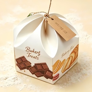 Caja de Postres de 4 Compartimentos, Negra de Lujo, para Pastel, Chocolate, Galletas y Productos de Panadería, Caja de Presentación para Pastelería - Product Image 3