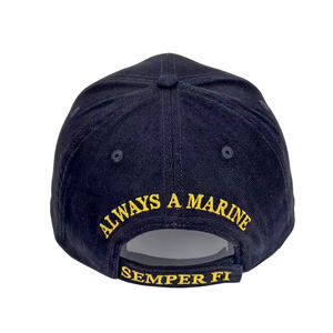 หมวกเบสบอล6แผงอเนกประสงค์หมวกทะเลแบบปักโลโก้100% ผ้าฝ้ายสีดำโค้ง - Product Image 3