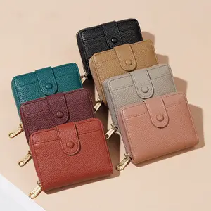 Fashion Short Wallet Women Simple Square Mini Leather Coin Purse New Korean Students Lovely Purse Female Small Wallet For Girl
