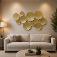 Décoration murale en métal, grande taille, vente en gros, accent décoratif pour la maison, 103,51*5,72*59,69 CM, décoration murale en métal doré pour la maison, luxe