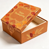 Vente flash - Boîte cadeau magnétique pour Thanksgiving - Logo personnalisé - Emballage en papier rigide pliable - Boîte de luxe avec fermeture magnétique