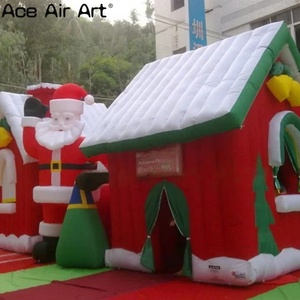 Casa de Navidad inflable de tienda gigante para decoración de vacaciones al aire libre Gruta festiva de Santa y exhibición de eventos Casa inflable de Santa - Product Image 2