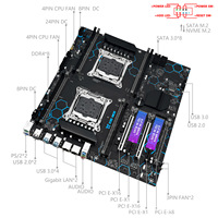 Carte mère X99 à double processeur X99-MD8 Intel 256 Go Max PCle 3.0 X4 NVME M.2 SATA 3.0 Xeon Carte mère PC Gaming