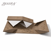Boîte portable auto-élevante en papier kraft écologique, emballage pliable en carton personnalisé et durable avec fermeture magnétique pour